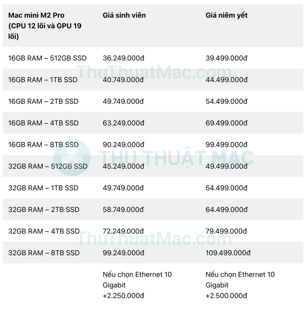 Bảng giá MacBook / Mac cho sinh viên từ Apple Store trực tuyến 42